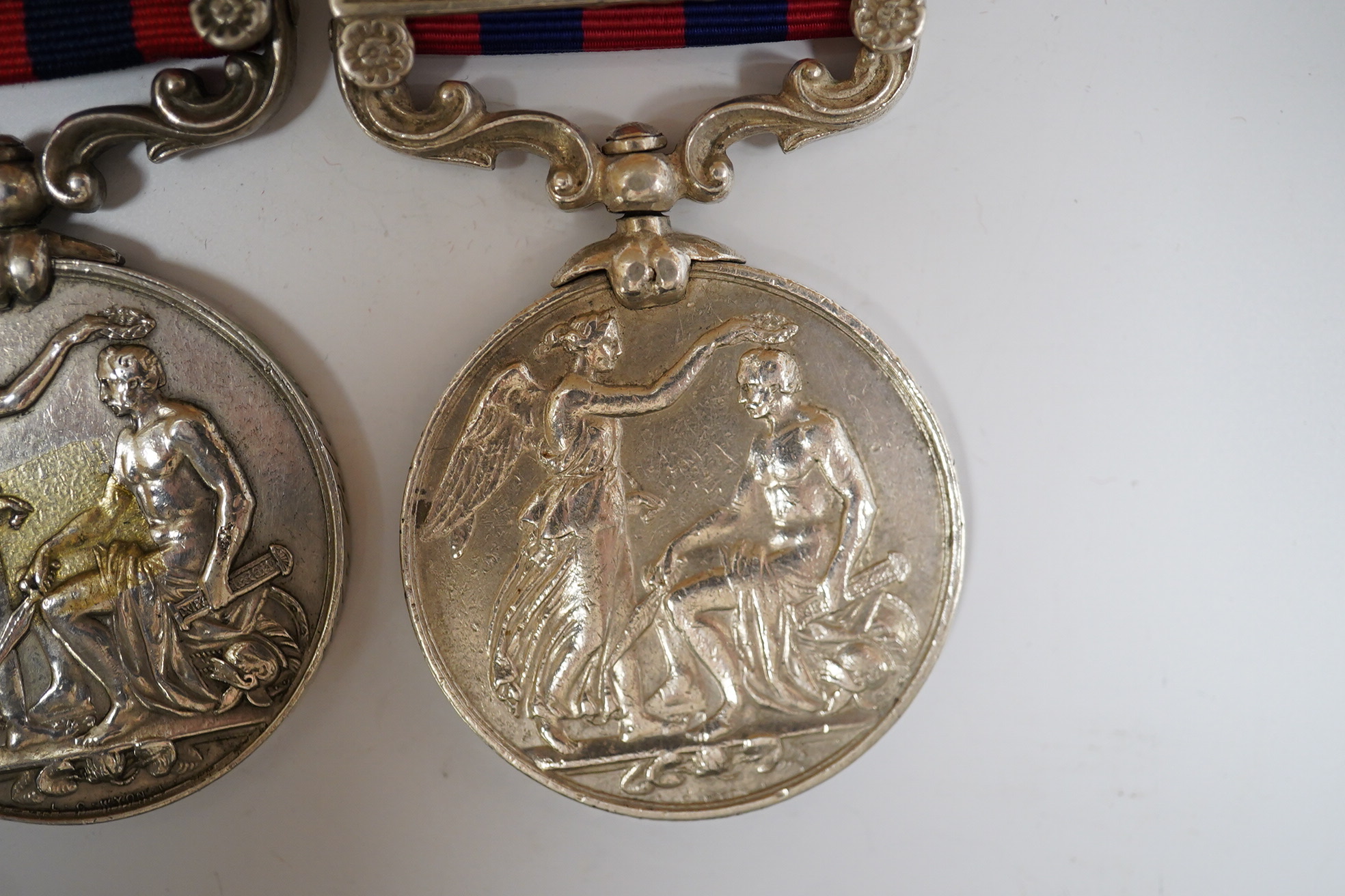 An India General Service Medal with Burma 1887-89 clasp Indian recipient, naming indistinct and another with Burma 1885-87 clasp to 15 Pte Mahomed Khan Milty Police